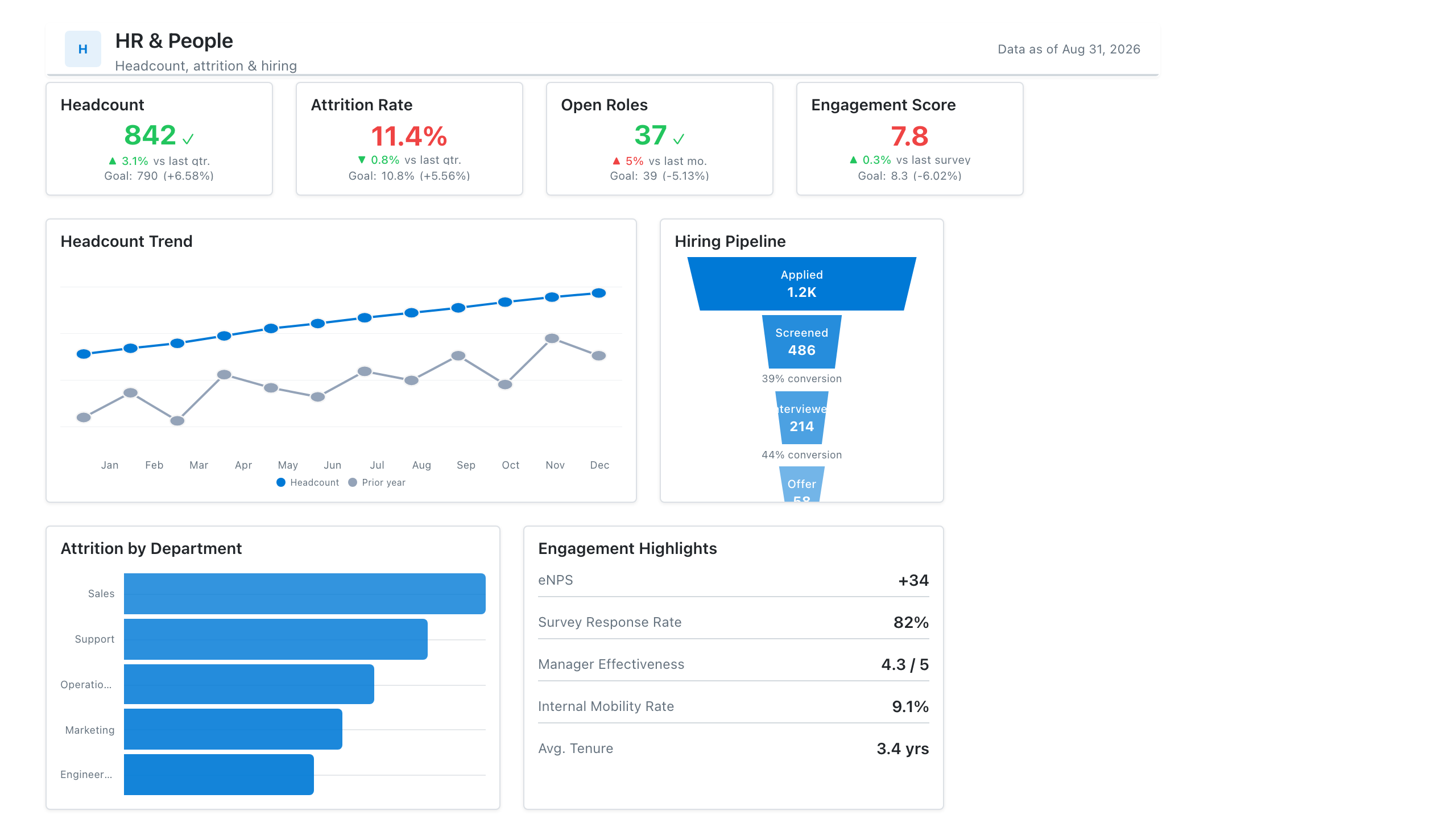 HR & People Dashboard Template preview